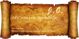 Járovics Oszkár névjegykártya