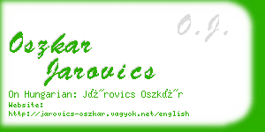 oszkar jarovics business card
